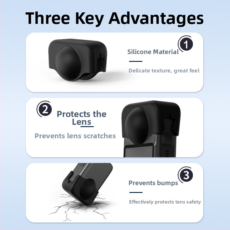 Silikoonne objektiivikate DJI Osmo 360 jaoks – tolmukindel panoramakaamera objektiivkate (30,2 g)