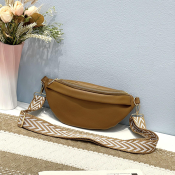 Ženska PU torba za pojas/crossbody – ulični stil, zatvarač, unutarnja džep s zipom, mekani materijal, vanjski otvoreni džep