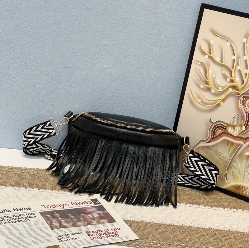 Ženska PU torba za pojas/crossbody – ulični stil, zatvarač, unutarnja džep s zipom, mekani materijal, vanjski otvoreni džep