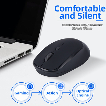 Bezdrôtová myš 2.4G, 4 tlačidlá, Plug-and-play, ergonomický dizajn, prispôsobiteľné logo