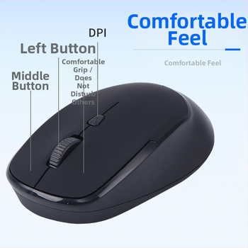 Bezdrôtová myš 2.4G, 4 tlačidlá, Plug-and-play, ergonomický dizajn, prispôsobiteľné logo