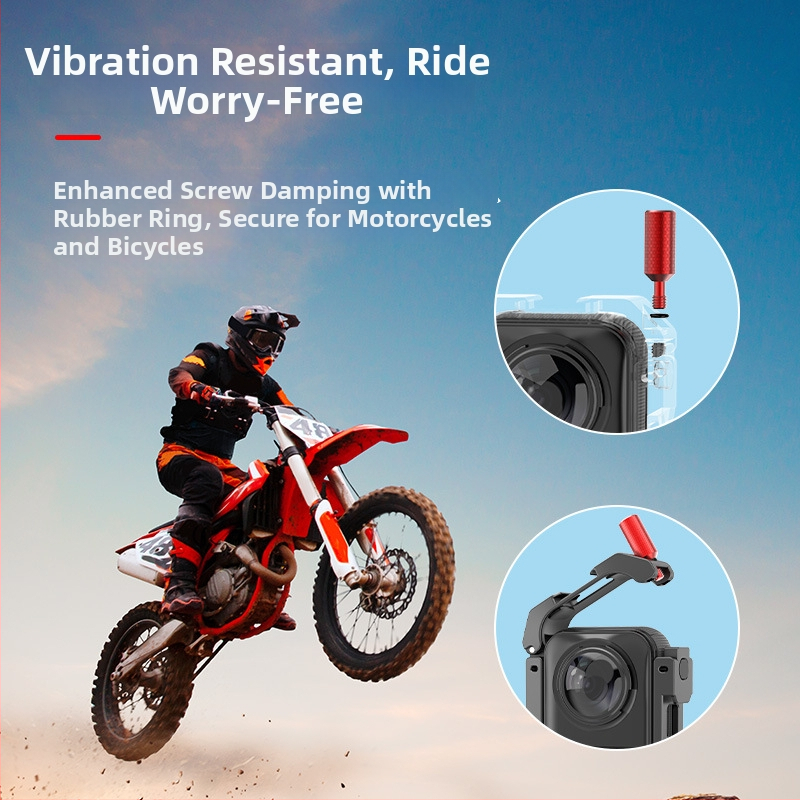 Ochranný rám pre Insta360 X5 panoramatickú kameru — hliníková zliatina + silikón, Rozšírená klietka s dvojitým upevnením