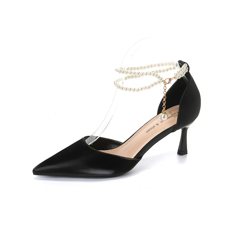 Високи токчета с остър нос, PU горна част, тънък стилетен ток над 8 см