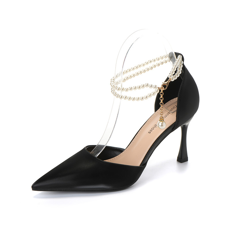 Високи токчета с остър нос, PU горна част, тънък стилетен ток над 8 см