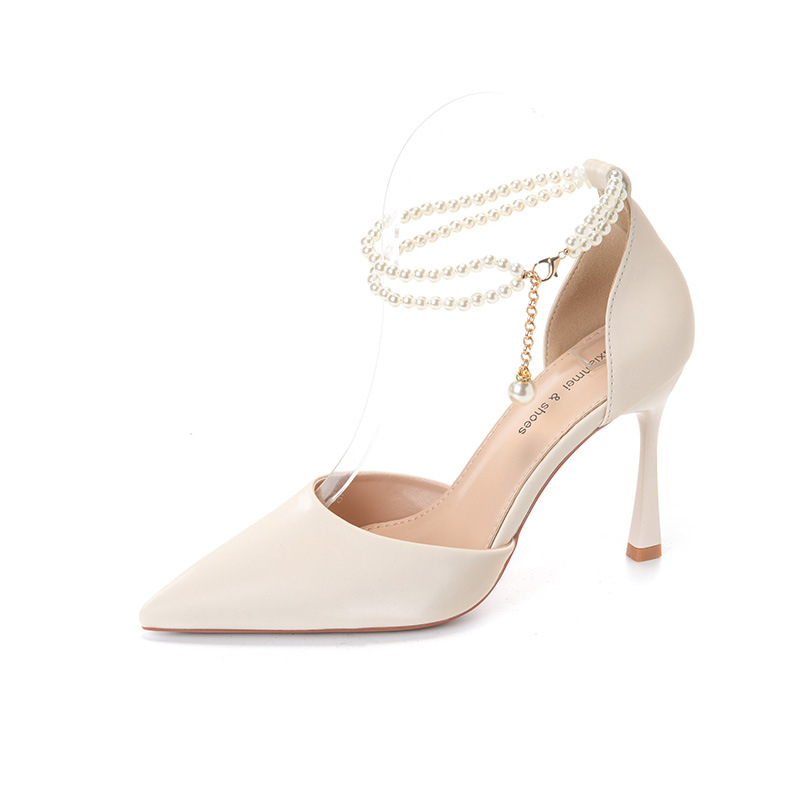 Високи токчета с остър нос, PU горна част, тънък стилетен ток над 8 см