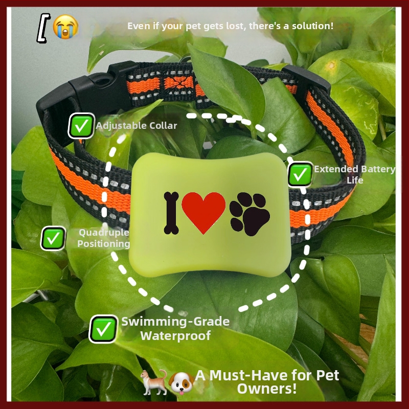 GPS локатор за домашни любимци с 4G, точност на позициониране 5 м, IP67 водоустойчив, живот на батерията 15–30 дни (аларми: вибрация, загуба на захранване, SOS, ограда, превишена скорост)