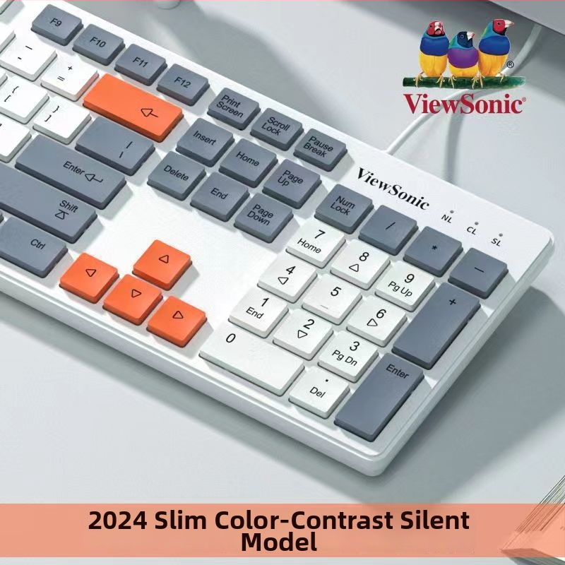 ViewSonic USB klávesnica, vodotesná, ergonómna, 1800dpi, uvedená v roku 2020