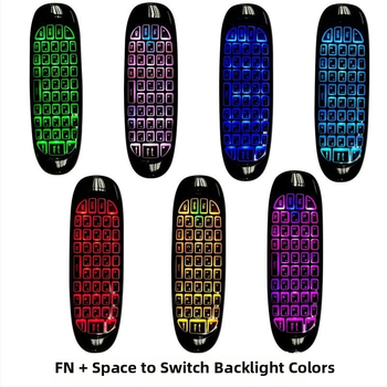 Bezvadu tastatūra un pele ar kustības sensoru (air mouse) – USB, divi vienā