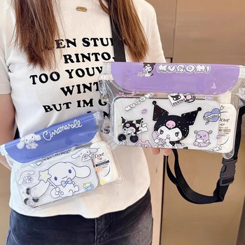 Vodootporna sportska torba za struk – motiv anime crtića, PVC podstava, proljeće 2024