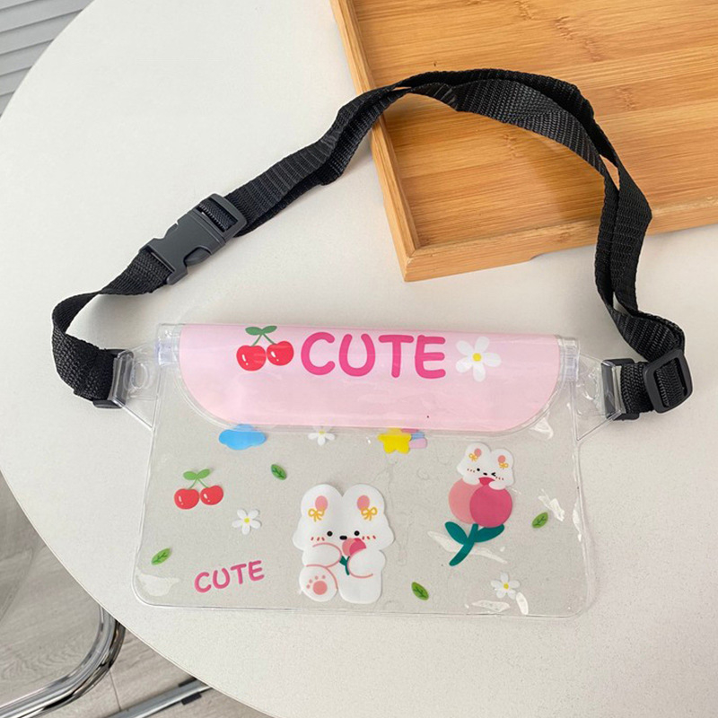 Vodootporna sportska torba za struk – motiv anime crtića, PVC podstava, proljeće 2024