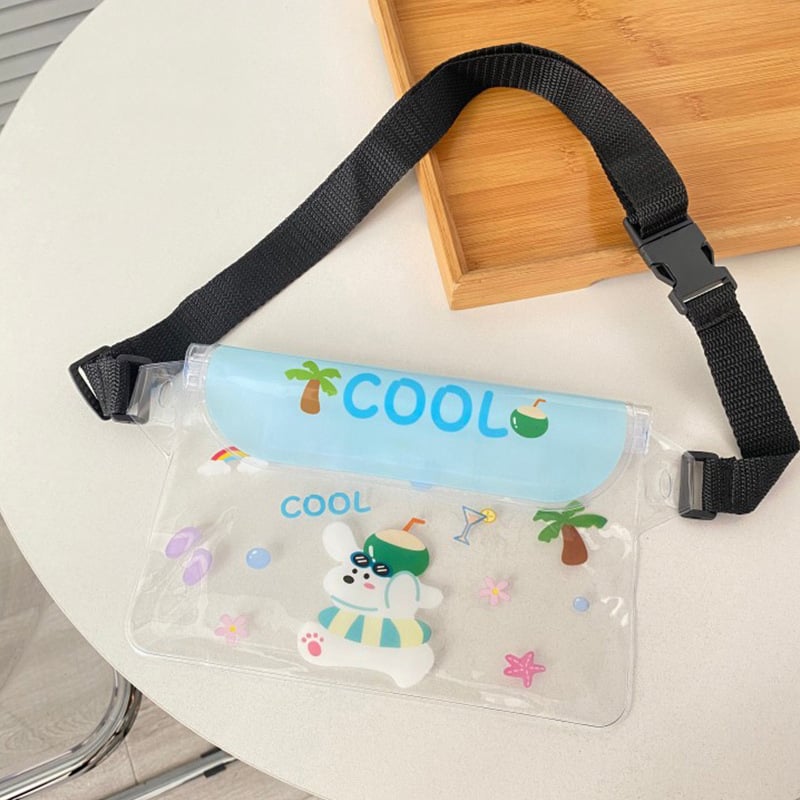 Vodootporna sportska torba za struk – motiv anime crtića, PVC podstava, proljeće 2024