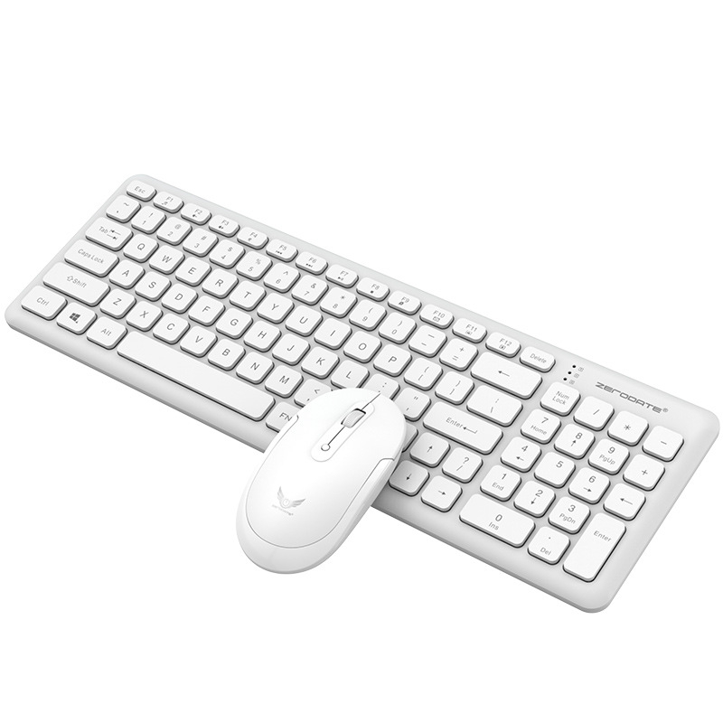 Set de tastatură și mouse fără fir, conexiune 2.4G, interfețe USB pentru tastatură și mouse, senzor optic 1600 DPI, greutate 513,4 g