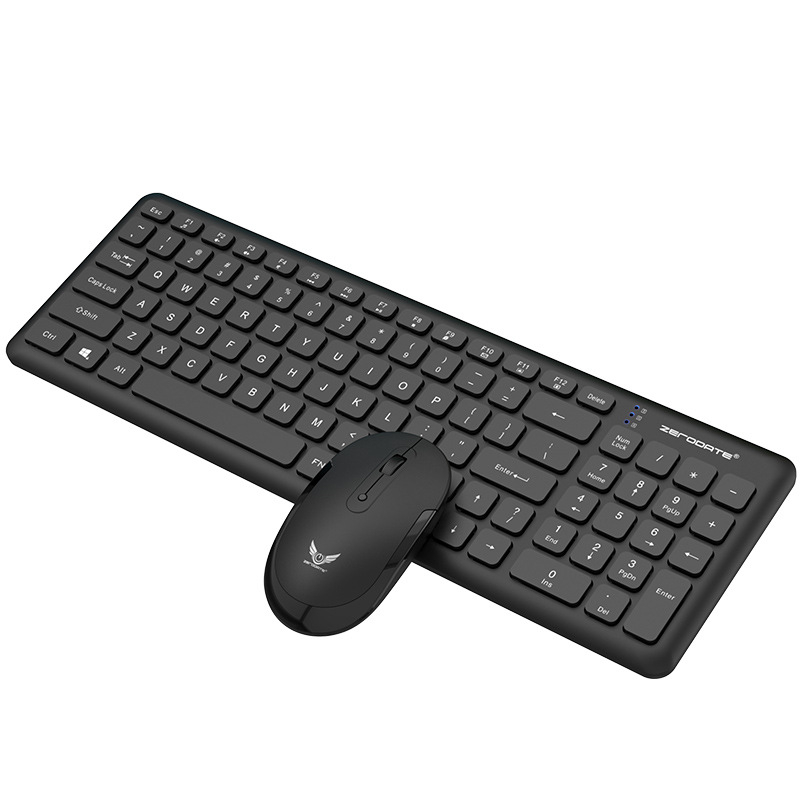 Set de tastatură și mouse fără fir, conexiune 2.4G, interfețe USB pentru tastatură și mouse, senzor optic 1600 DPI, greutate 513,4 g