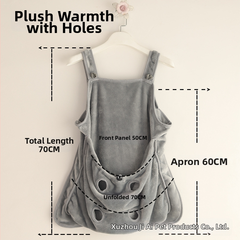 Katės priežiūros prijuostė – minkšta, kvėpuojanti, ketverių sezonų, plaukų neprilipo, tinkama laikyti kates parduotuvėse