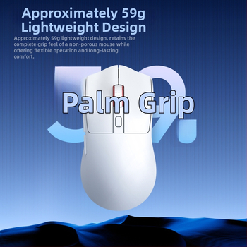 Bezvadu spēļu pele ar trim režīmiem (Bluetooth/Wired/uzlādes bāze) un RGB bāze, DPI 2000, svars 59 g