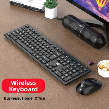 Km601 Bezdrôtový set klávesnice a myši, 104 kláves, 2.4G, ergonomický, Plug-and-Play