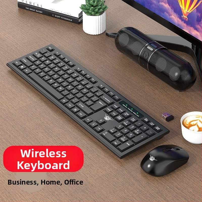 Km601 Bezdrôtový set klávesnice a myši, 104 kláves, 2.4G, ergonomický, Plug-and-Play