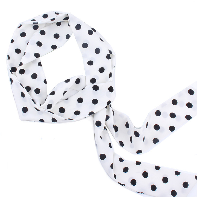 Šal-pojas s točkicama za žene, materijal tkanina, širina >4 cm, kopča u obliku mašne, stil all‑match, otisak s točkicama