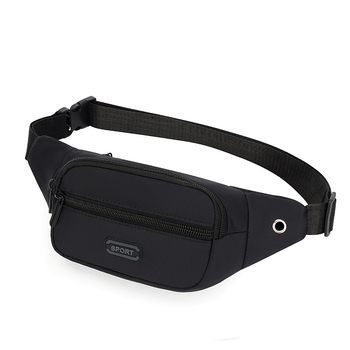 Geantă de talie sport pentru bărbați, culoare solidă, material Oxford, respirabilă, impermeabilă, ușoară, anti-furt