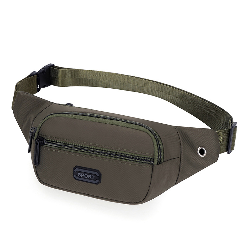 Geantă de talie sport pentru bărbați, culoare solidă, material Oxford, respirabilă, impermeabilă, ușoară, anti-furt