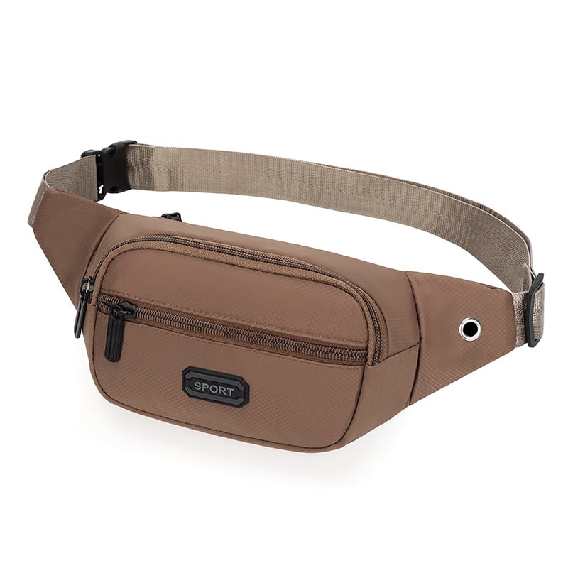 Geantă de talie sport pentru bărbați, culoare solidă, material Oxford, respirabilă, impermeabilă, ușoară, anti-furt