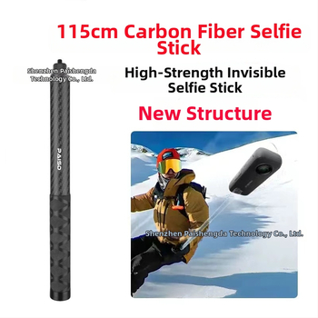 Selfie lazda Insta360/Gopro veiksmo kameroms – aukštos kokybės anglies pluoštas, 5 dalys, modelis PAISD 115