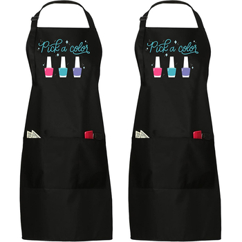 Șorț din poliester fără mâneci, cu finisaj anti-murdărie și imprimeu – stil modern minimalist