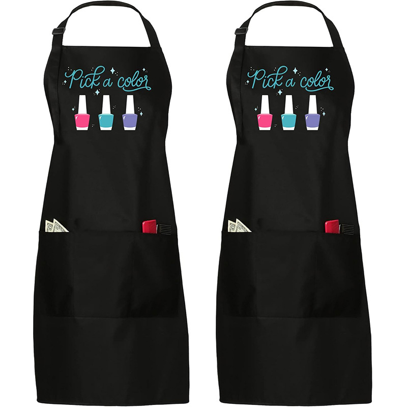 Șorț din poliester fără mâneci, cu finisaj anti-murdărie și imprimeu – stil modern minimalist