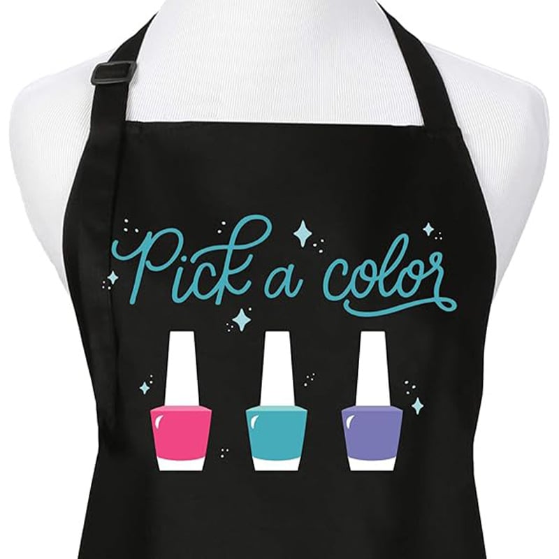 Șorț din poliester fără mâneci, cu finisaj anti-murdărie și imprimeu – stil modern minimalist