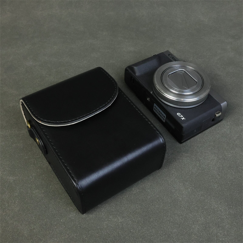 PU bőr kamera táska Canon G7X II / SX740 és Sony RX100 ZV1M2 – kézitáska, flanel bélés, 2023 tavasz megjelenés, uniszex