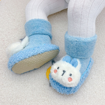 Șosete de podea pentru bebeluși pentru mers, căptușite cu fleece, groase, talpă moale antiderapant, din bumbac, pentru toamnă iarnă, mărime universală, pentru copii 0-2 ani
