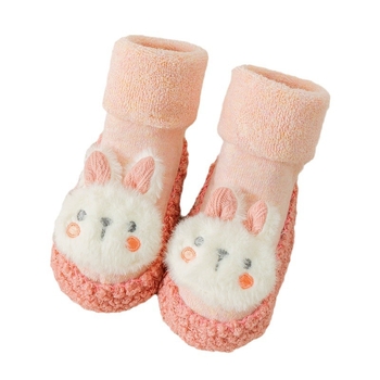 Șosete de podea pentru bebeluși pentru mers, căptușite cu fleece, groase, talpă moale antiderapant, din bumbac, pentru toamnă iarnă, mărime universală, pentru copii 0-2 ani