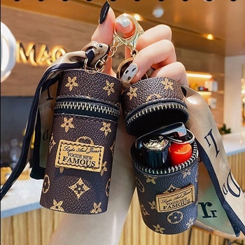 PU kožna novčanik za novčiće s kariranim uzorkom, ženski novčanik s privjeskom, ultra lagan i s proširivim kapacitetom