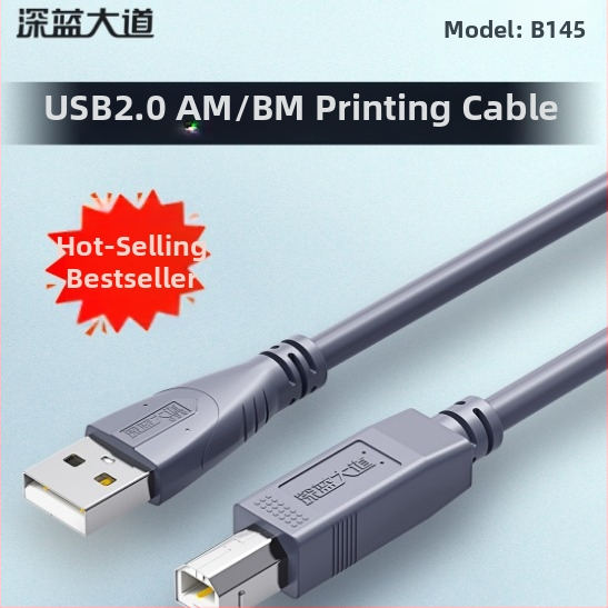 Dark Blue Avenue Cablu USB pentru imprimantă 2.0, înaltă viteză, nucleu din cupru ecranat, pentru imprimante