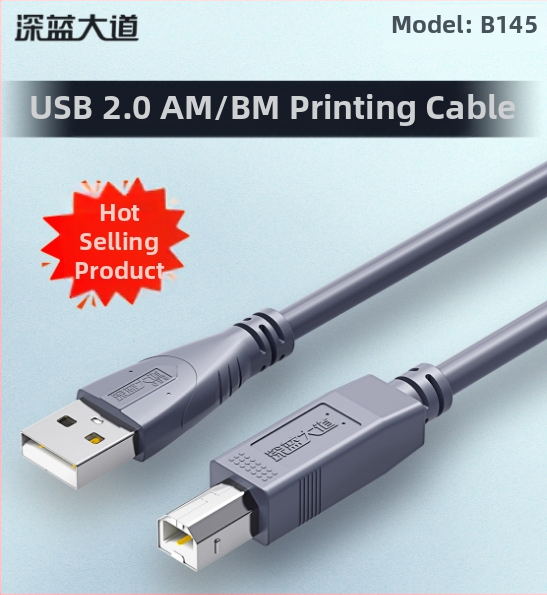 Dark Blue Avenue Cablu USB pentru imprimantă 2.0, înaltă viteză, nucleu din cupru ecranat, pentru imprimante
