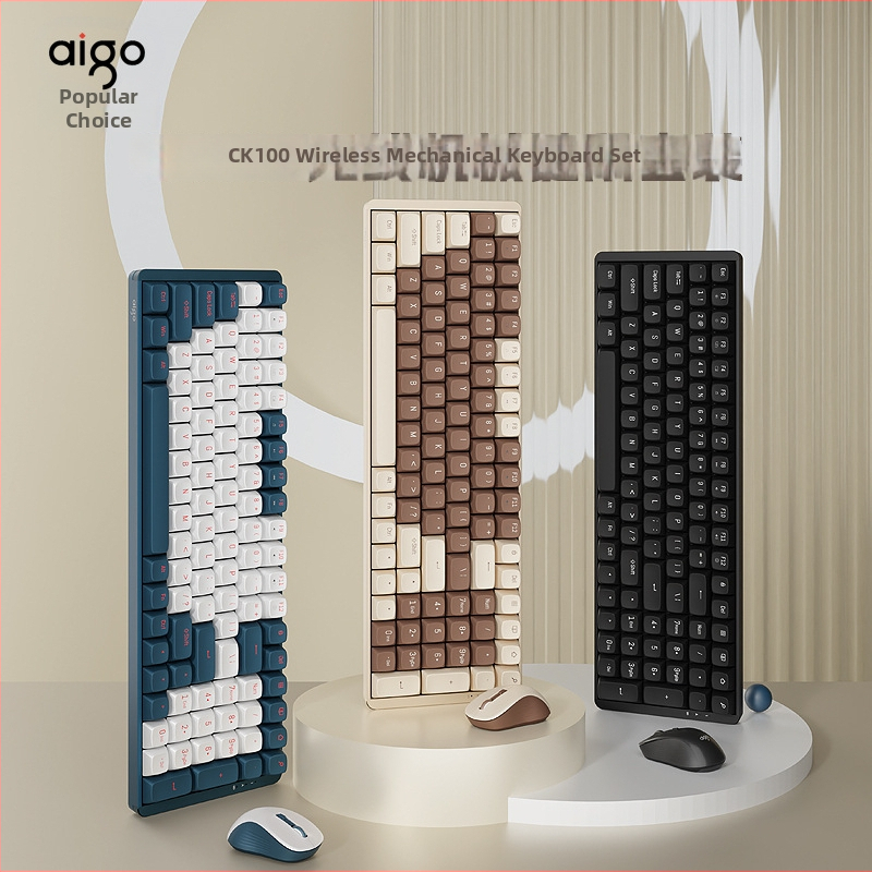 Set CK100 tastatură mecanică fără fir și mouse – Brand Aigo/Patriot, Model CK100, compatibil cu desktop și laptop