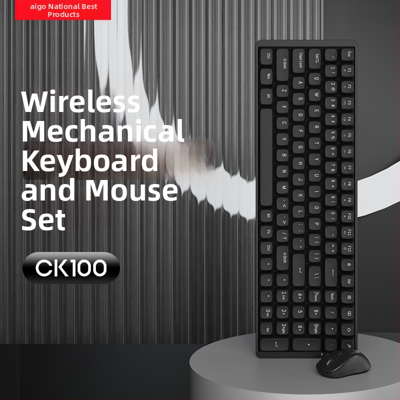 Set CK100 tastatură mecanică fără fir și mouse – Brand Aigo/Patriot, Model CK100, compatibil cu desktop și laptop
