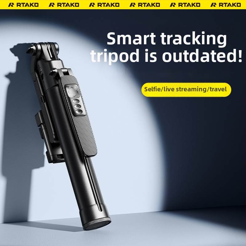 Ruitak inteligentný statív s rozpoznávaním tváre pre živé vysielanie, stabilizácia proti chveniu, podsvietenie a Bluetooth diaľkové ovládanie