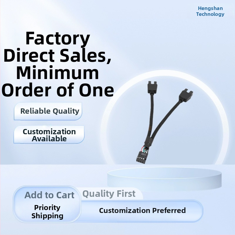 Adaptér USB 9-pin pre základnú dosku: 9-pin na dvojité 9-pin USB konektory HUB