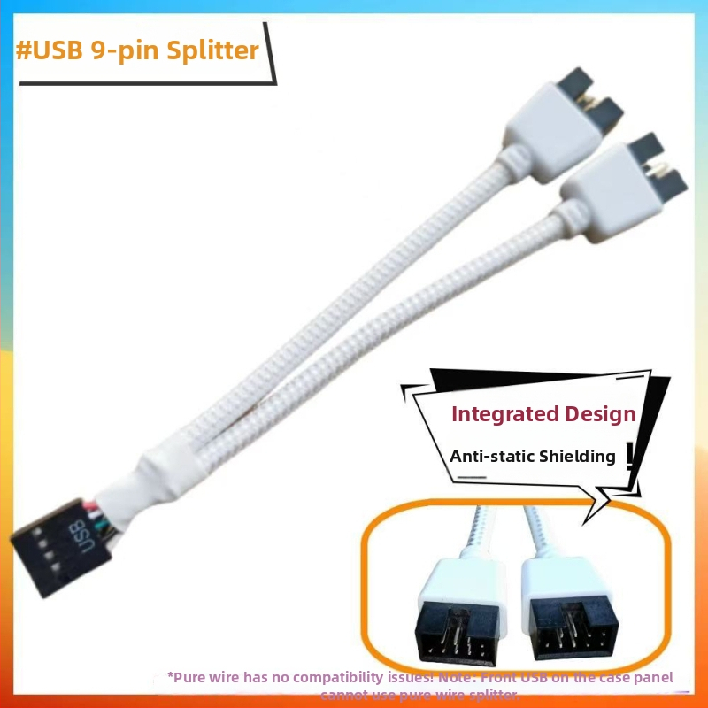 Adaptér USB 9-pin pre základnú dosku: 9-pin na dvojité 9-pin USB konektory HUB