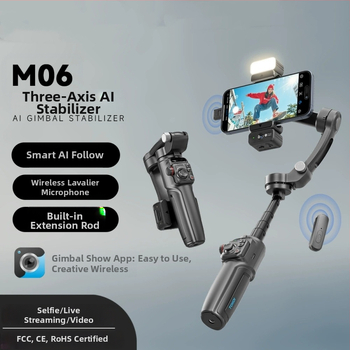 M06 trojosi stabilizátor s výsuvnou selfie tyčou, Bluetooth, diaľkové ovládanie, stabilizácia obrazu v tele