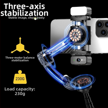 M06 trojosi stabilizátor s výsuvnou selfie tyčou, Bluetooth, diaľkové ovládanie, stabilizácia obrazu v tele