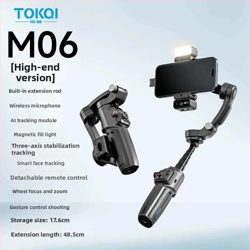 M06 trojosi stabilizátor s výsuvnou selfie tyčou, Bluetooth, diaľkové ovládanie, stabilizácia obrazu v tele