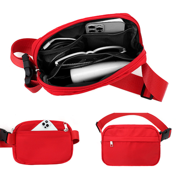 Ženska Lulu torba za crossbody i pojas s podesivim odvojivim remenom, vodootporna poliester torba s patentnim zatvaračem, džepovi za telefon i ID, svakodnevni stil s logom