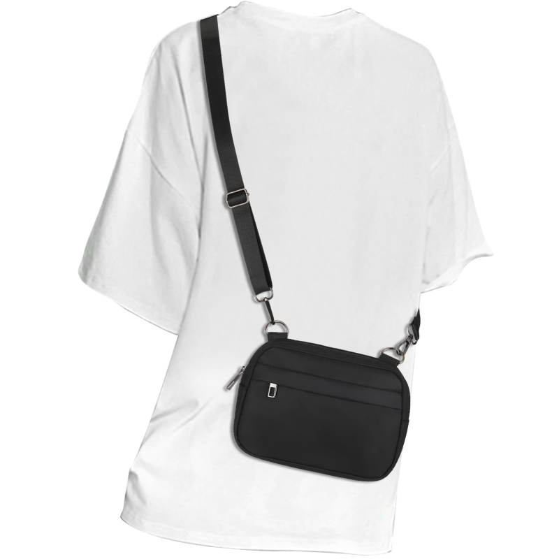 Ženska Lulu torba za crossbody i pojas s podesivim odvojivim remenom, vodootporna poliester torba s patentnim zatvaračem, džepovi za telefon i ID, svakodnevni stil s logom