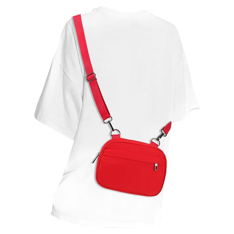 Ženska Lulu torba za crossbody i pojas s podesivim odvojivim remenom, vodootporna poliester torba s patentnim zatvaračem, džepovi za telefon i ID, svakodnevni stil s logom