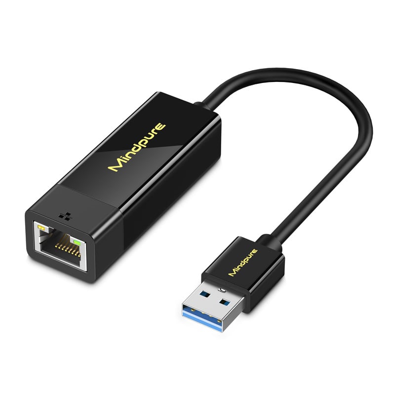 Adaptor USB 3.0 la RJ45, Ethernet Gigabit, carcasă din aluminiu, USB 2.0/3.0 compatibil, viteze 10/100/1000 Mbps