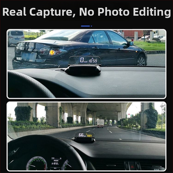 Automobilio HUD (Head-Up Display) su OBD, universalus, daugiafunkcinis, greitis, degalų sąnaudos ir laiko rodmenys