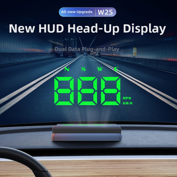 HUD automa displejs – modelis W2s-green, USB barošana, svars 100 g, universāls visiem modeļiem