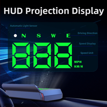 HUD automa displejs – modelis W2s-green, USB barošana, svars 100 g, universāls visiem modeļiem